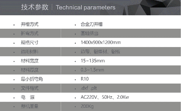 L3-鋁型材彎字機(jī)技術(shù)參數(shù)表